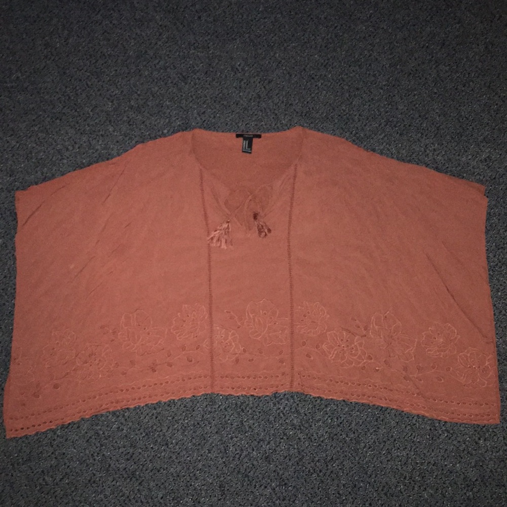 Forever 21 Burnt Orange Drapey Shirt